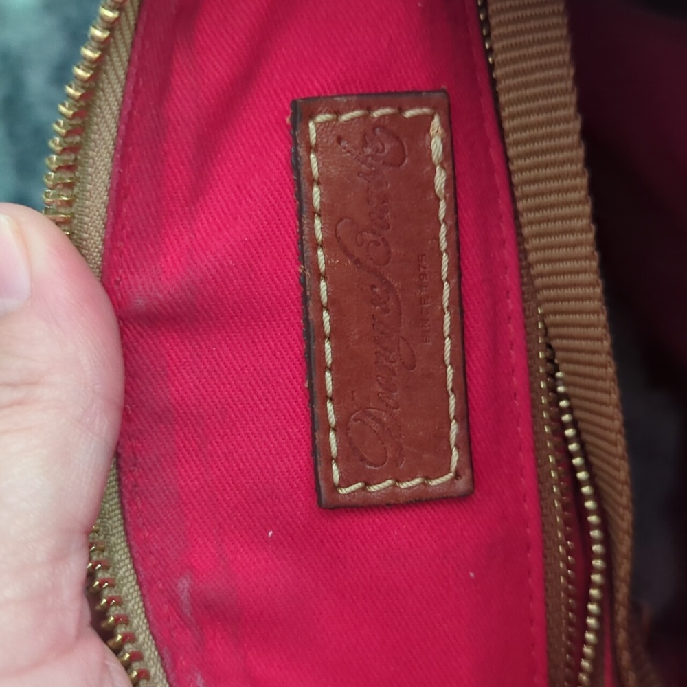 Dooney & Bourke Tan Ostrich Crossbody Bag Letter Carrier - Picture 4 of 8